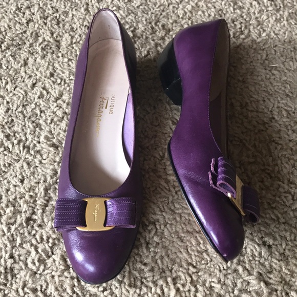 salvatore ferragamo purple shoes